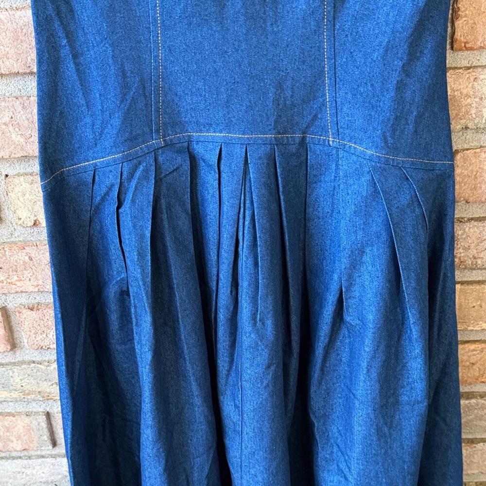 Commense Denim-Style Sleeveless Maxi Dress in Navy Blue - Picture 5 of 12